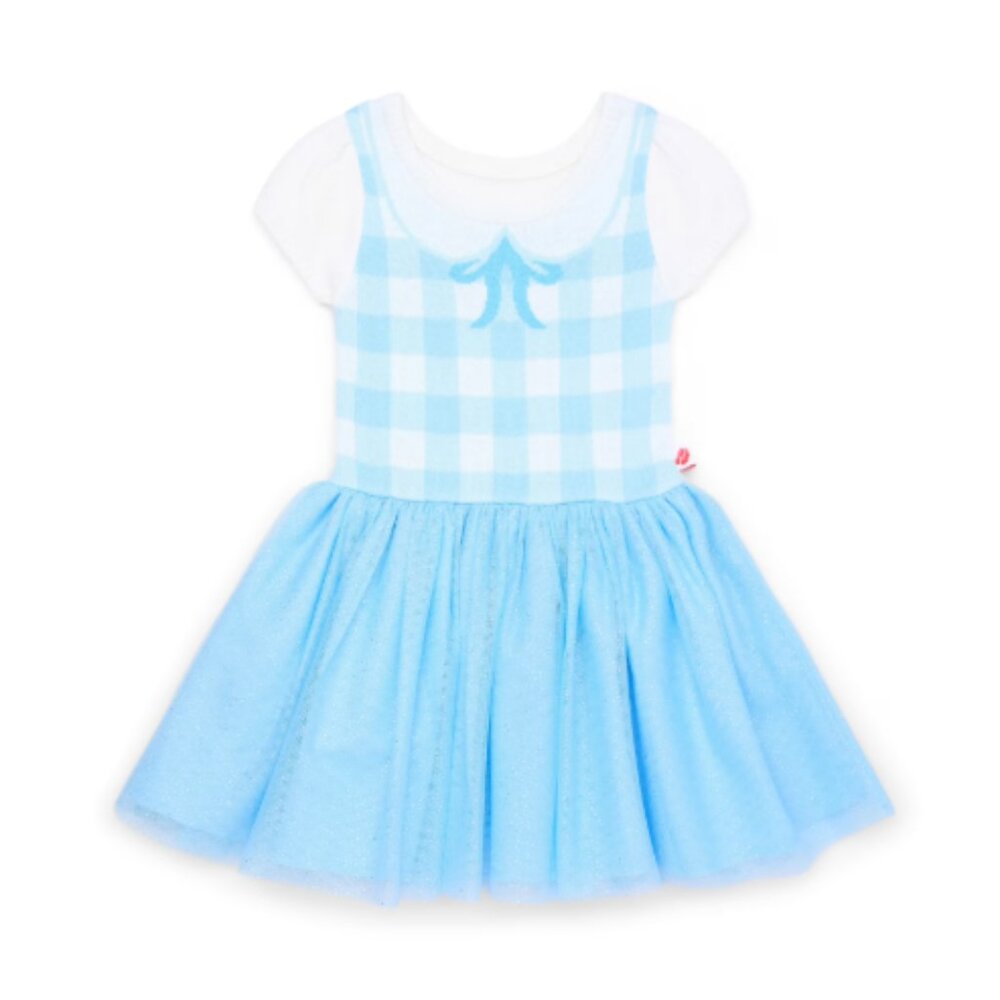 The Wizard of Oz Toddler Girl White Blue Gingham Dorothy Cosplay Sweater Dress